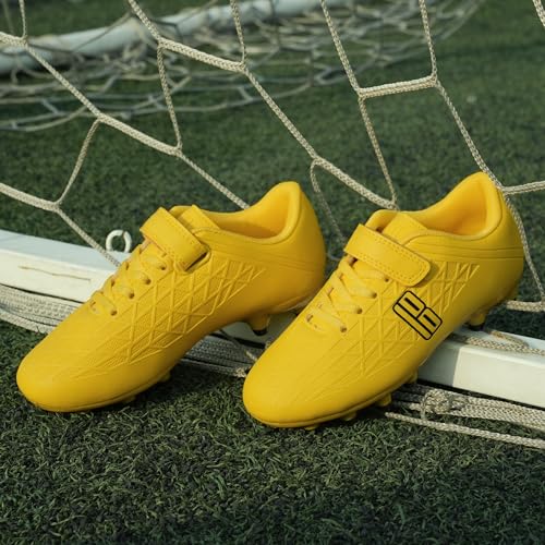 Image of brooman Kids Firm Ground Soccer Cleats Boys Girls Football Cleats with Soccer Socks