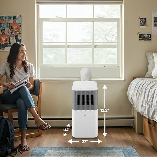 Image of LG 6,000 BTU SACC (10,000 BTU ASHRAE) Smart Portable Air Conditioner, 115V, Cools 250 Sq.Ft. (10' x 25' Room), Quiet Operation, LCD Remote Control, Voice Control, Works w /Amazon Alexa, and Hey Google