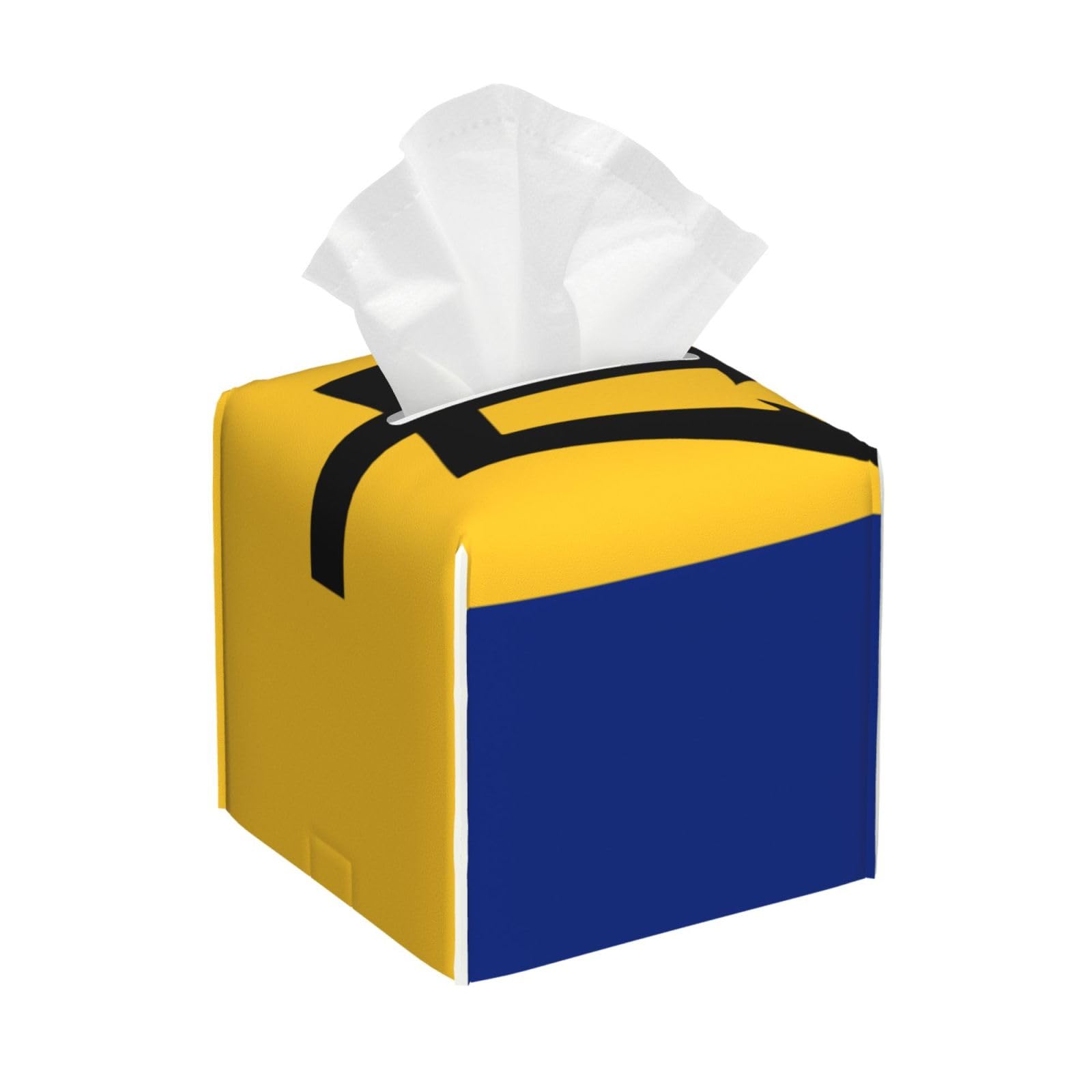 Barbados Flag Square Tissue Box Cover with Modern and Stylish Bottom Tissue Box Storage Space