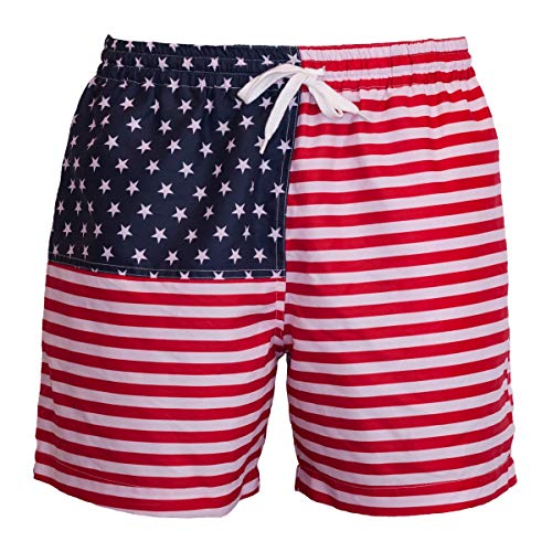 Meripex Apparel Men's Patriotic American Flag Swim Trunks: The Old Glory's