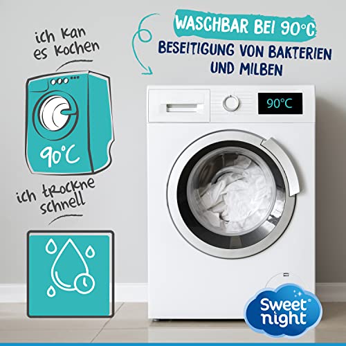 Sweetnight - Matratzenschoner 90x200 cm | Wasserdichte und mikroatmungsaktive Matratzenauflage | Sanft und leise | Waschbar bei 90°C, White – Ansicht 3