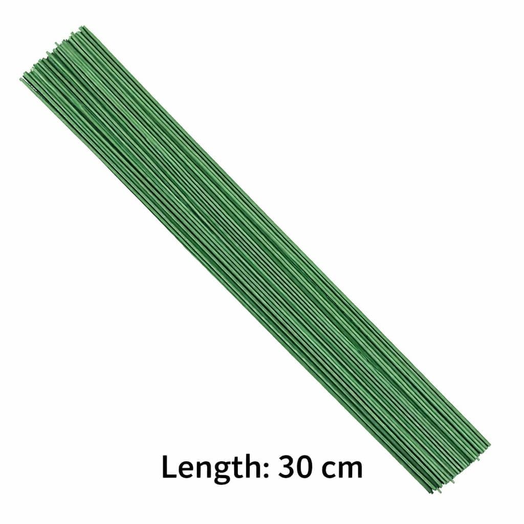 Pixora 50 Pcs Green Floral Stem Wire 3mm Thick 30cm (12 Inch) with 2 Rolls Floral Tape β for Crochet Flower, Artificial Flower, Bouquet Making & DIY Craft 3