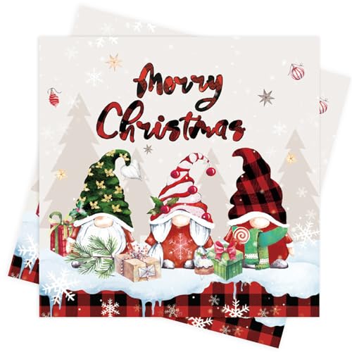 40 Stück Weihnachten Servietten,Weihnachtsservietten mit Motiv,...