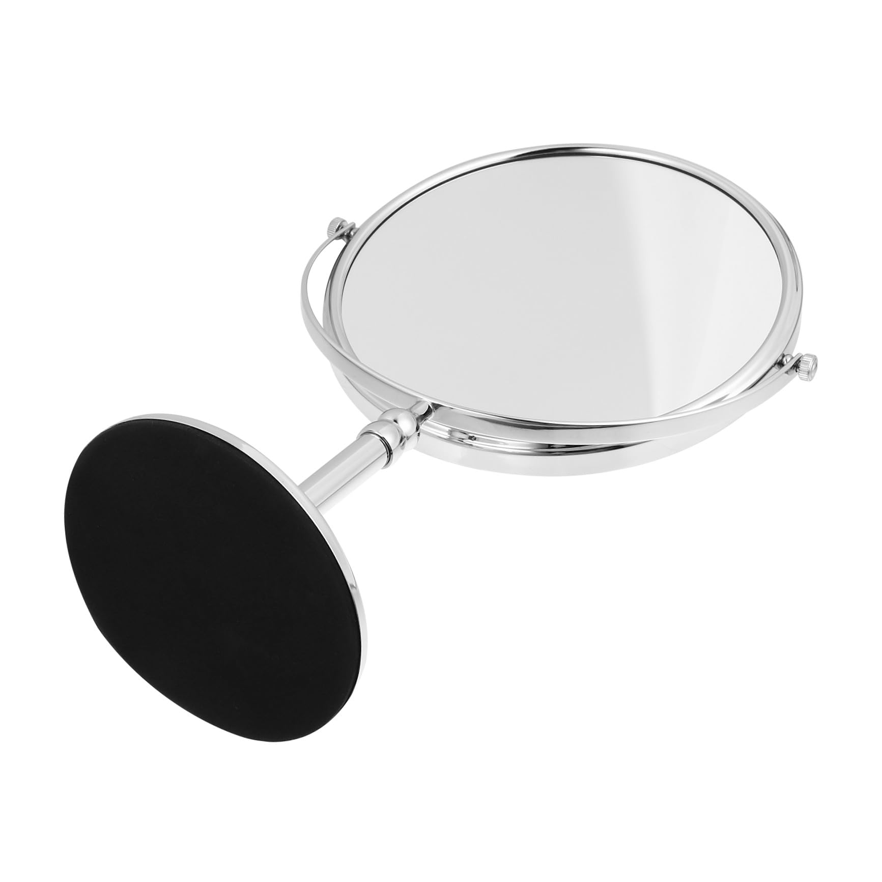 POPETPOP Specchio Cosmetico Doppia Faccia con Ingrandimento 3x in Vetro e Metallo, Specchio Rotante da Tavolo Leggero