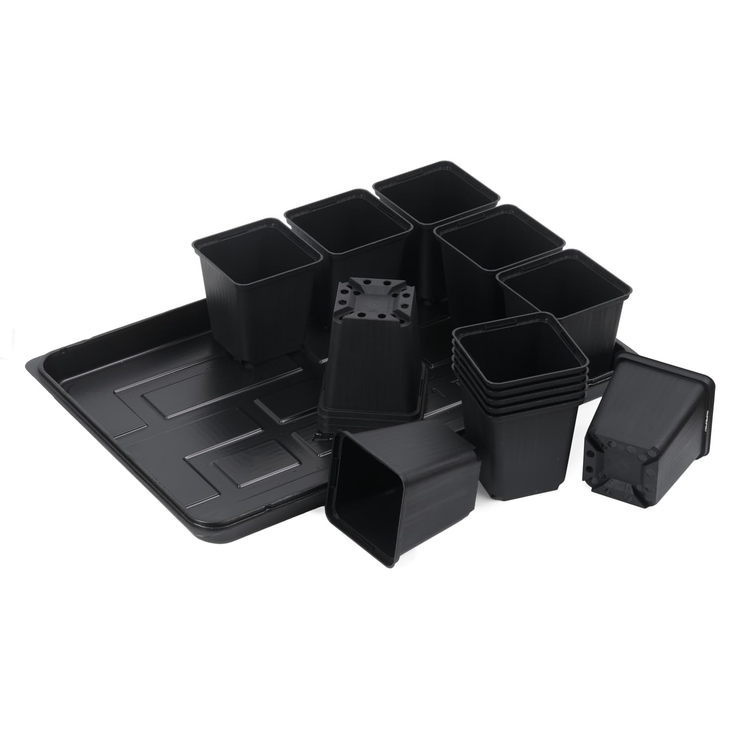 Tymar 15x Anzuchttöpfe mit Untersetzer, Blumentopf mit Pflanzschalen, mit Tablett, Shuttle-Trageschalen (Anzuchttöpfe 9x9 + Untersetzer, 5 Pack)