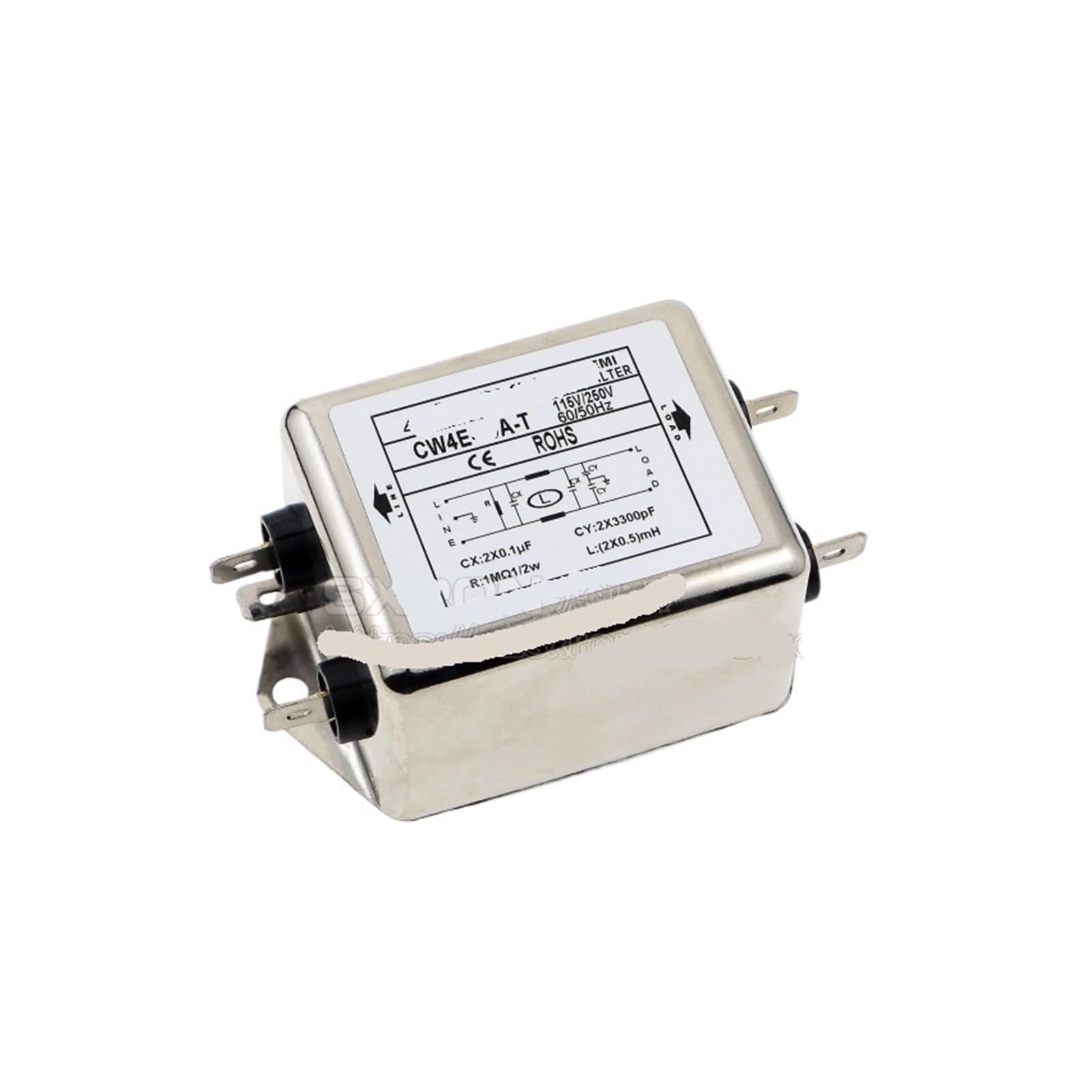 Filtre CA monophasé 220VAC antiparasite électromagnétique