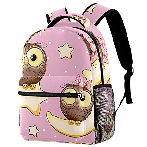 Sac à dos hiboux pour le campus avec porte-bouteille