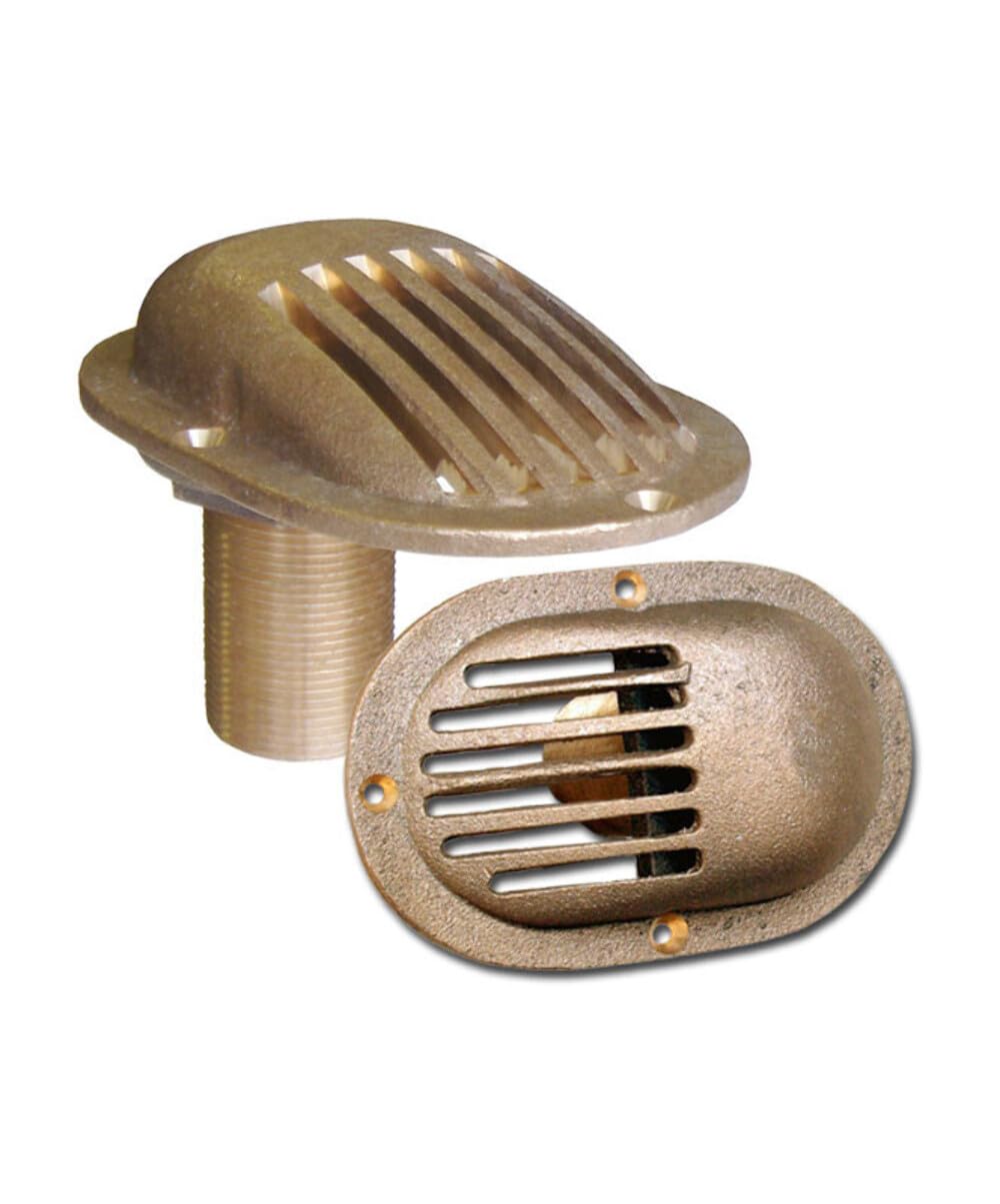 Buck Algonquin 00IS125 Bronze Intake Strainer - Oval Base - Thru Hull Style