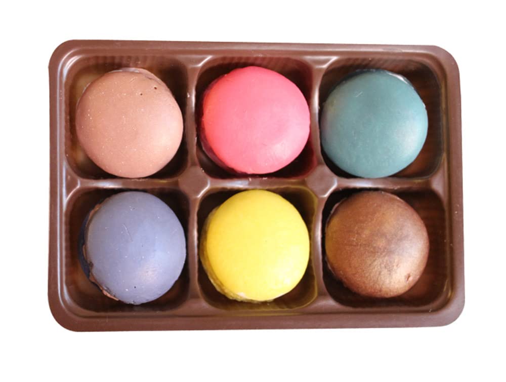 Soapian Artisans Handmade Mini Macaron Soap set โ Shea Butter | Lemon, Strawberry, Green Tea, Coffee, Chocolate, Vanilla | Moisturizing | Spa at Home | Natural | Aromatherapy | Handcrafted | Affordable Luxury | Paraben Free | Pack of 6 mini soaps