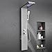 VEVOR Shower Panel Tower System with Rainfall Waterfall Shower Head, LED, 53 in Brushed Stainless Steel Shower Column, 5-Function Faucet, Wall-Mount Rain Massage System, with Handheld and Tub Spout