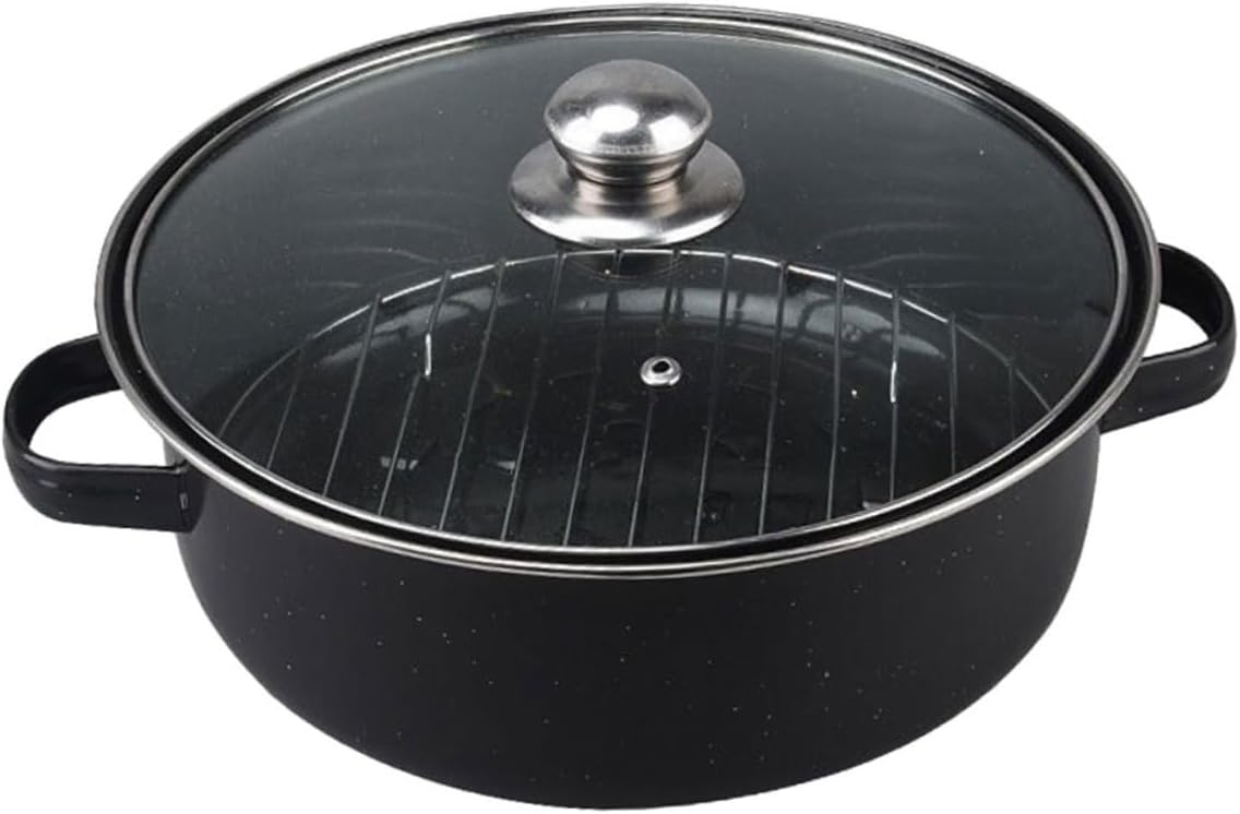 YARNOW Roasting Pot for Turkey Oven Roasting Pan Turkey Roaster Pan Enamel Baked Pot