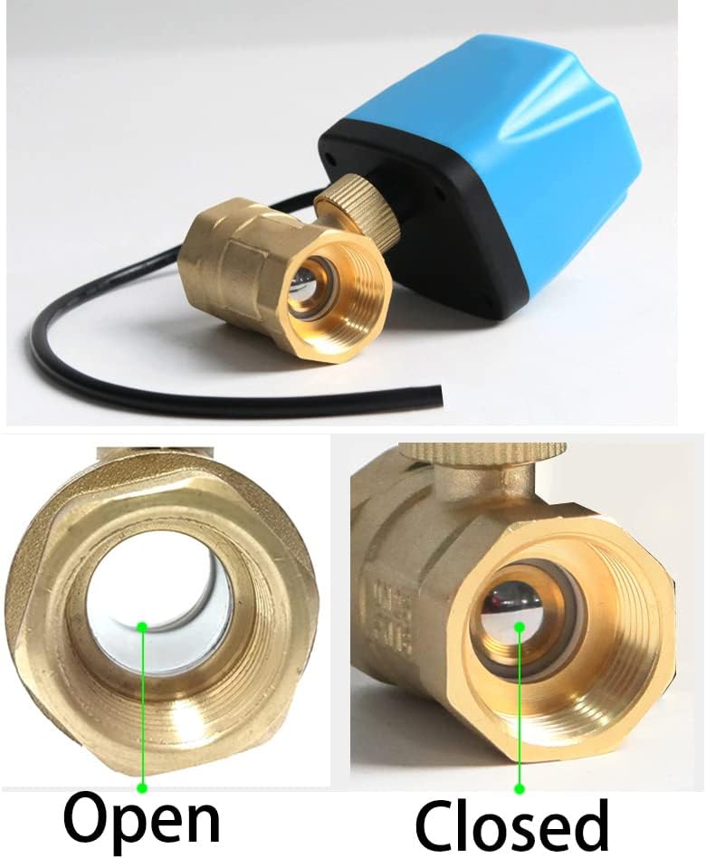 Miniatura 7 de Válvula de bola motorizada de 34 pulgadas, AC110V 2 cables de retorno automático DN20 válvula de bola eléctrica de latón con puerto estándar