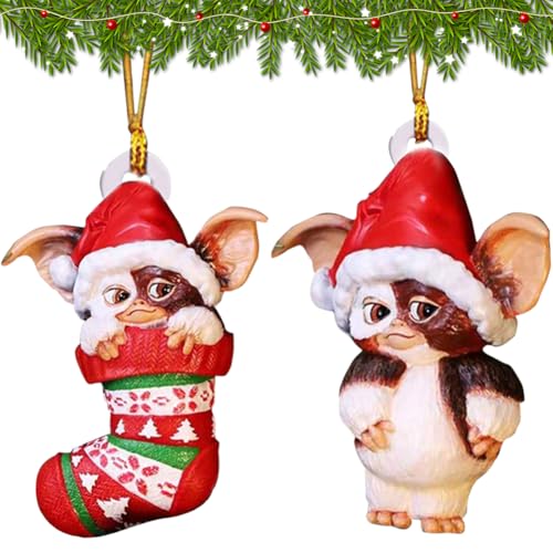 Danbghyuo 2 Stück Cartoon Dekorative Ornamente Weihnachtshunde...