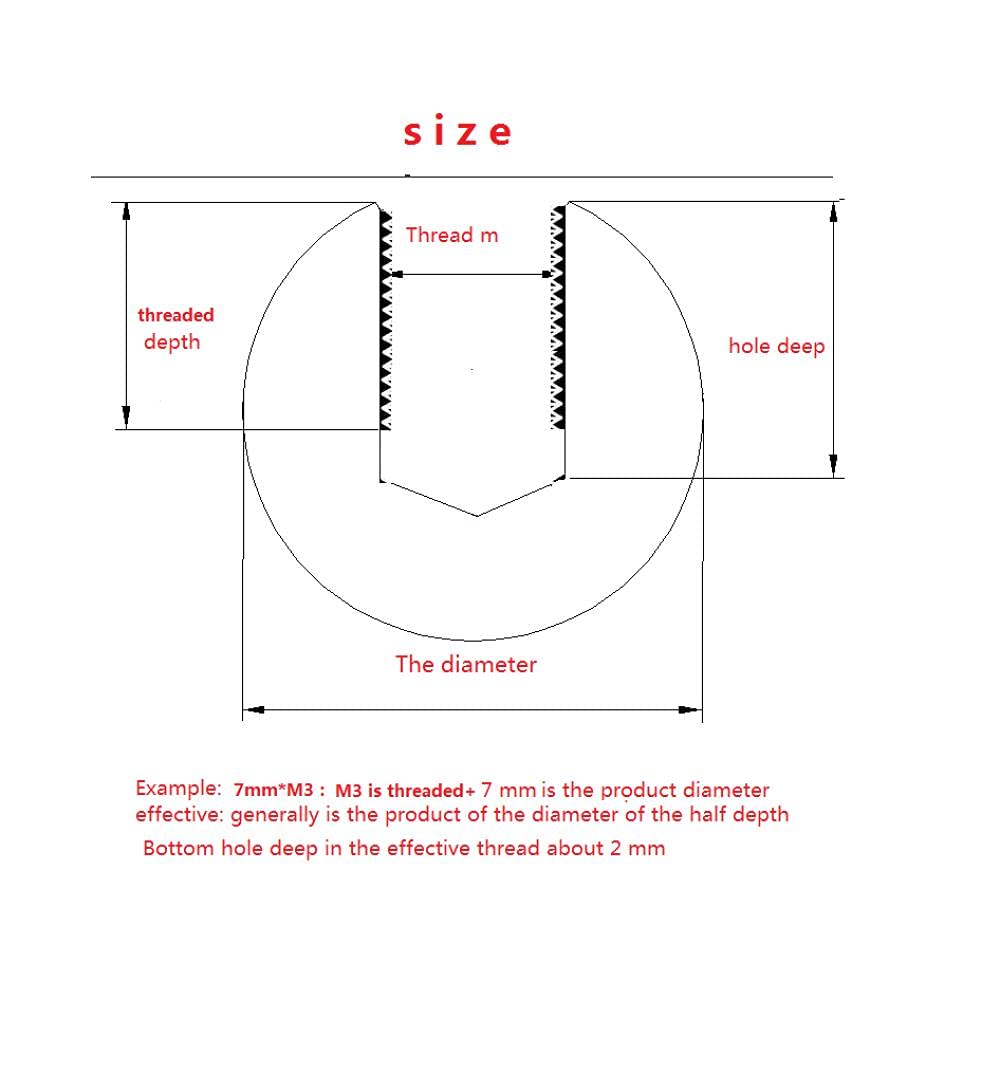 Sfera in acciaio inossidabile M5, sfera in acciaio forata filettata, sfera con impugnatura filettata filettata, sfera a vite serrata a mano-14mm * m5 * 5 pezzi