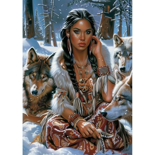 5D Diamond Art Painting by Number Kits for Adults American Native...