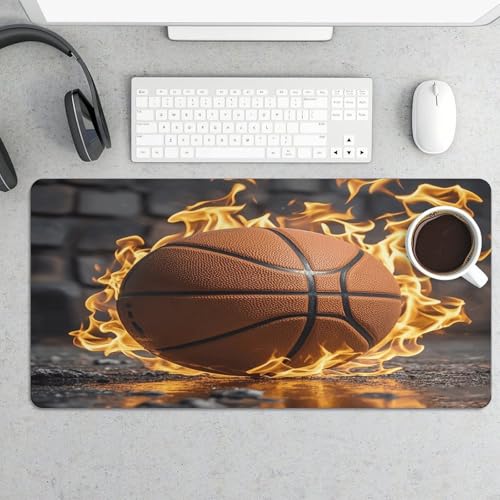 Mouse Pad grande basketball in fire de goma antideslizante miniatura 5