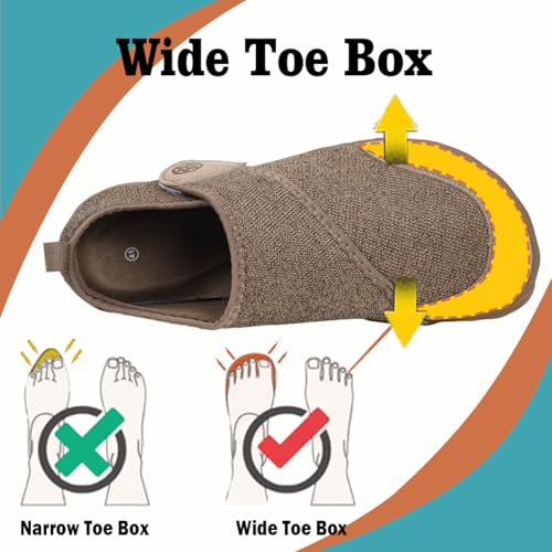 Image of Sisttke Diabetic Shoes for Women Men Adjustable Wide Width Orthopedic House Slippers Arch Support Walking Shoes for Arthritis Edema Plantar Fasciitis Swollen Feet Elderly Indoor Outdoor Brown