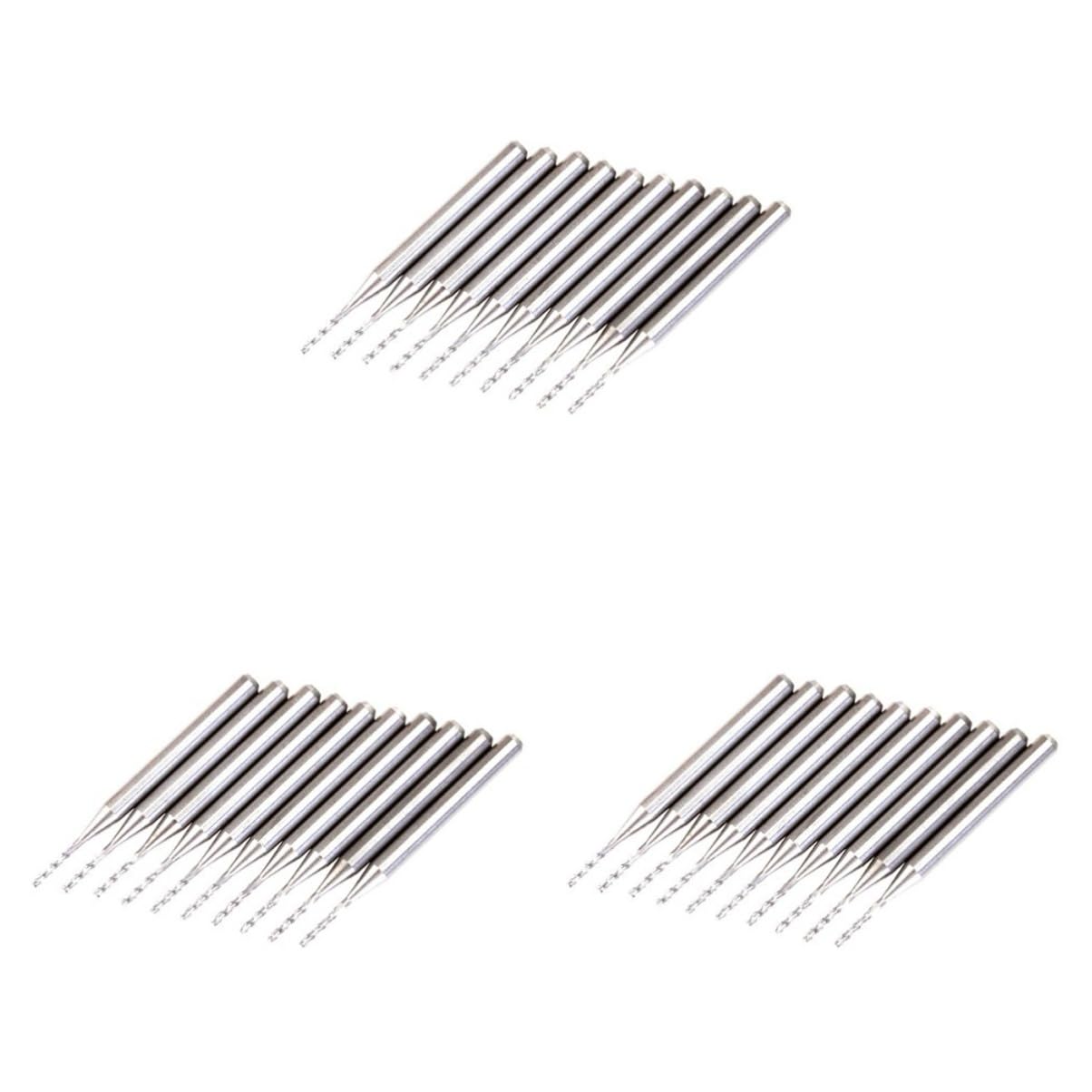 Uonlytech 3pcs Alloy Drill Bits for PCB Carbide Bits Precision Engineering for CNC Strong Structure Silver Finish