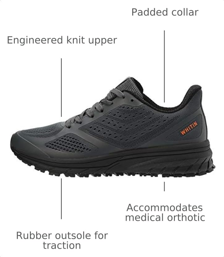 Image of Joomra Whitin Men's Supportive Running Shoes Cushioned Athletic Sneakers | Durable Rubber Outsole, Lace-up fit, Removable Insole, Reliable Traction for Jogging, Walking, Gym, Workouts, Training