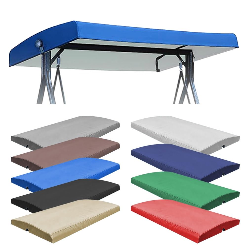 SMCMGECEUZ Porch Swing Canopy Replacement Top Waterproof Swing Top Cover, Universal Swing Chair Canopy Replacement Windproof Hammock Top Cover 210D Oxford(Royal Blue)