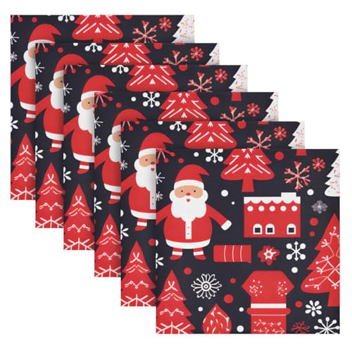Servilletas de Tela Navideñas de Terciopelo Satinado 20x20 pulgadas 6 unidades miniatura 2
