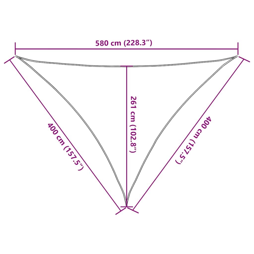 vidaXL Vela Parasole 160 g/m² Triangolare Sabbia 4x4x5,8 m in HDPE