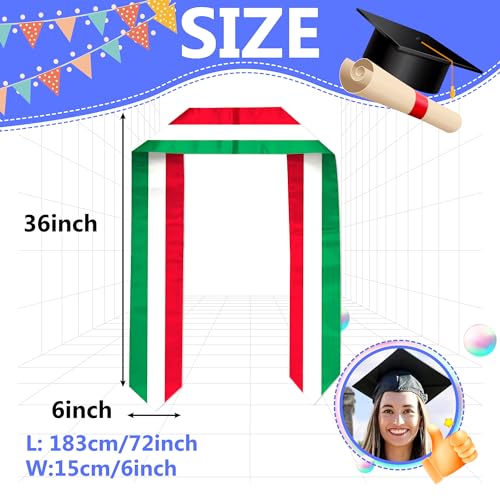 Italy Flag Graduation Stole Sash, Italy Flag Graduation Shawl Sash Stole Wraps Scarf For International Study Pride Women Men2
