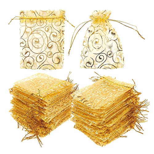 50 Unidades Saquinhos Dourados Para Presentes Lembrancinhas Festas