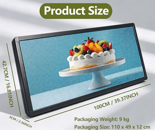 Image of P6 Programmable LED Sign 40 inchx17 inch Outdoor Scrolling Digital Display WiFi Control Full-Color Electronic Message Board for Business Advertising Stock Ticker Marquee Pixel Panel Custom Text /Image /Video /IP65 Waterproof