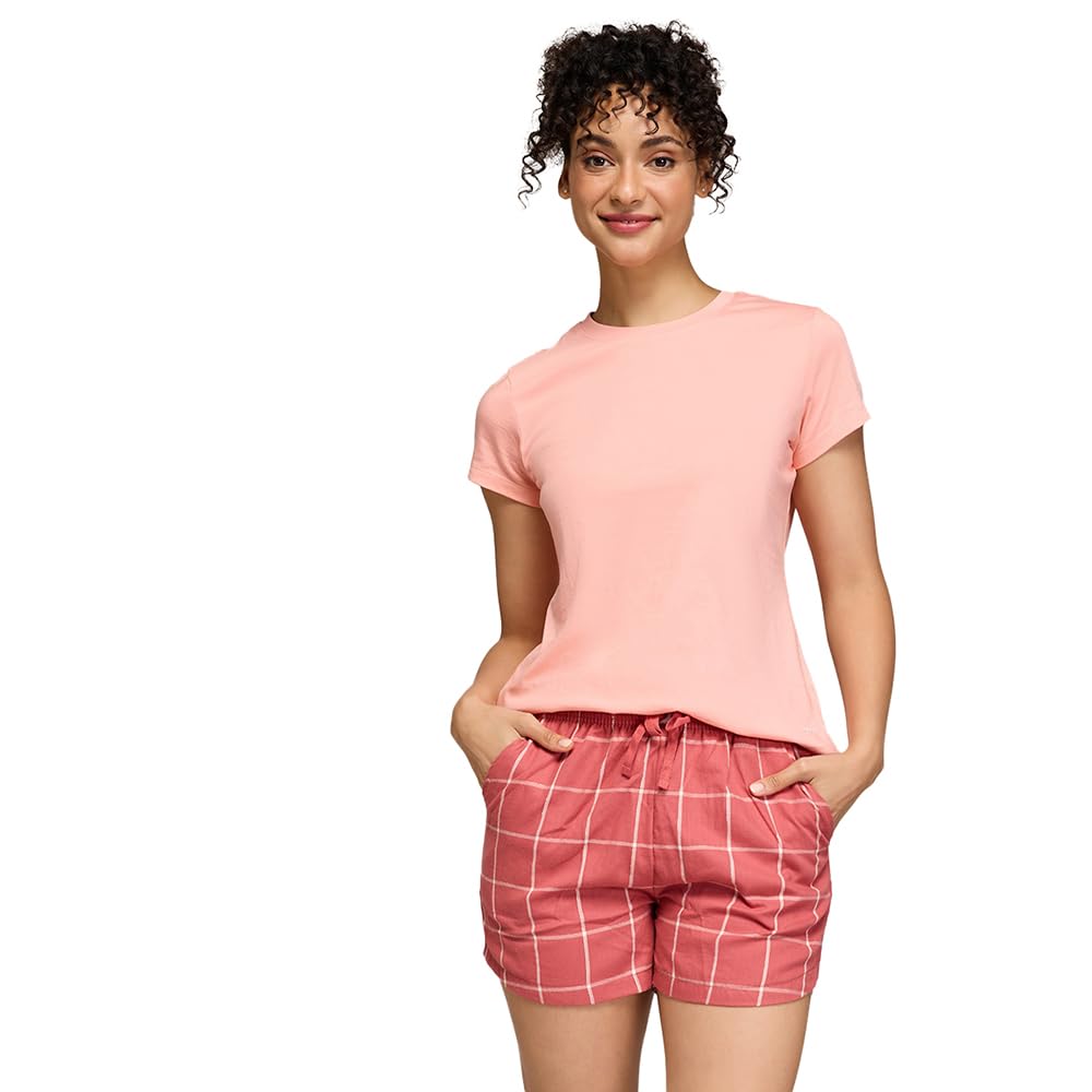 nykd NYS942 Essential Cotton Shorts Coord Set Crew Neck Cotton Knit Tee Sleep and Lounge Wear-picture-21