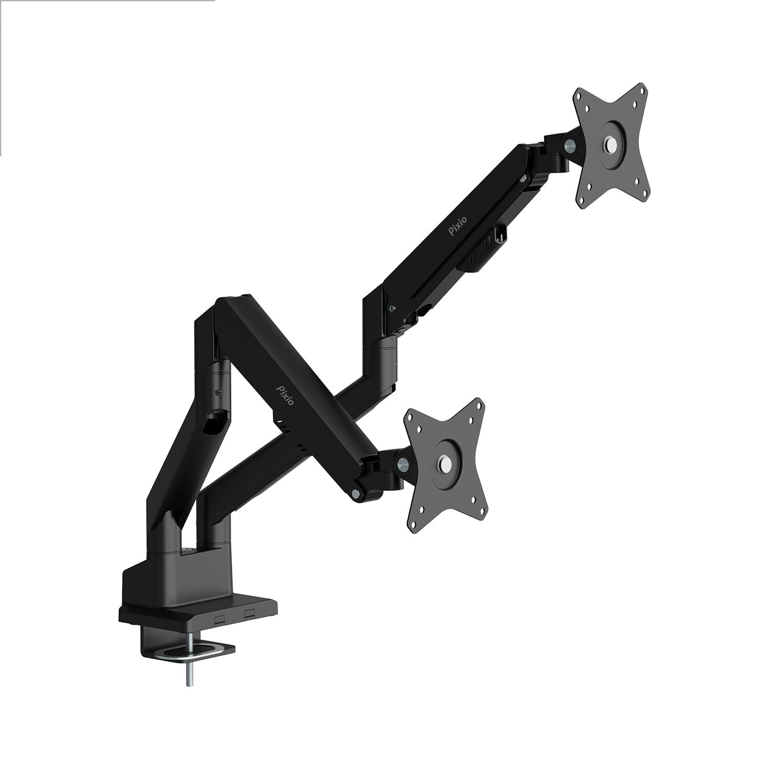 Pixio PS1D Wave Black モニターアーム デュアル 黒 ブラック 2画面 上下 ガススプリング 32インチ 対応