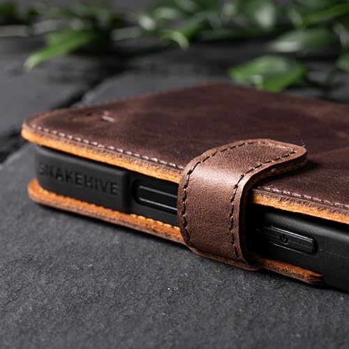 Snakehive Leather Wallet for iPhone 16 Plus - Real Leather Wallet Phone Case - Genuine Leather with Viewing Stand and 3 Card Holder - Flip Folio Cover with Card Slot (Brown) by Snakehive - Image 8