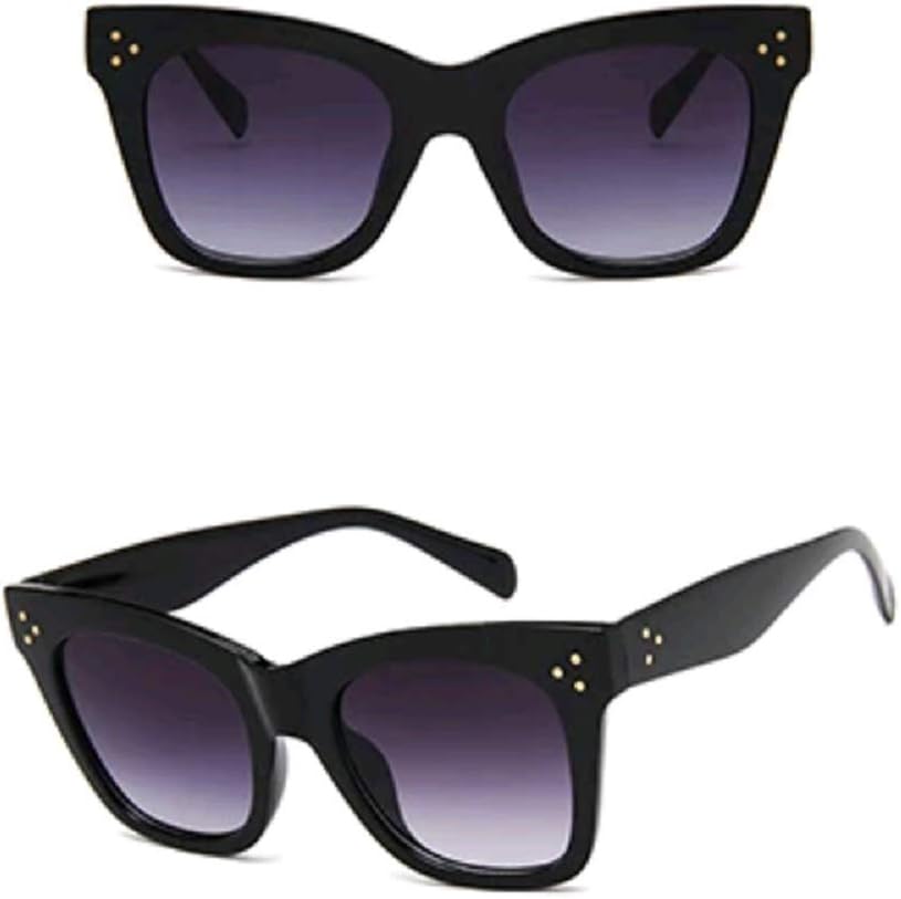 Black Celeb Cat Eye Women Ladies Sunglasses Oversized Retro Vintage Cat Eye Reflective IBIZA UK