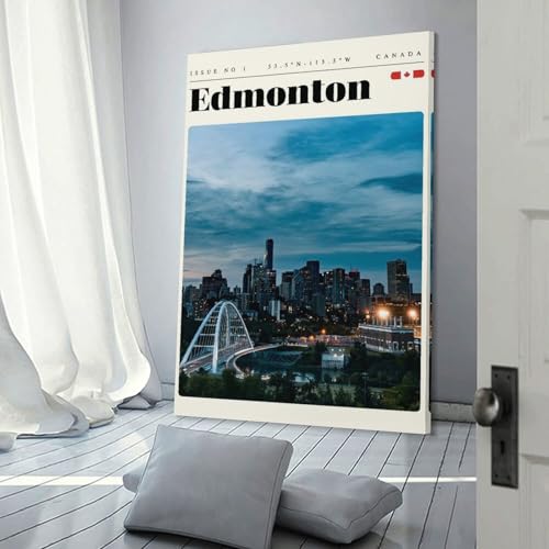 Tableau sur toile Edmonton Alberta déco murale salon et salle de bain