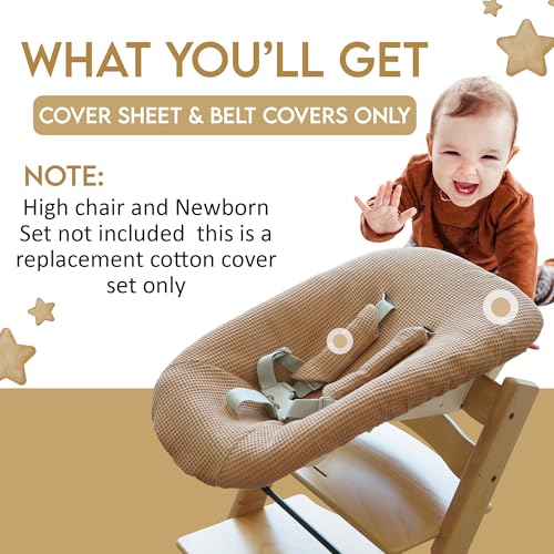 Image of Cotton Cover Sheet Compatible with Stokke Tripp Trapp High Chair Newborn Set (Baby Pink)