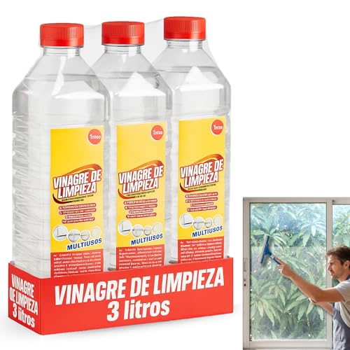 Vinagre de limpieza Concentrado, Antical Antigrasa Multiusos, Limpieza de cal en grifos y mamparas, azulejos, Abrillantado cristal vajilla, vitroceramica, Metales, Formato Estándar, Pack 3 uds