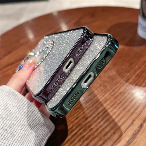 Funda de revestimiento cuadrado de diamantes para iPhone 13 14 6