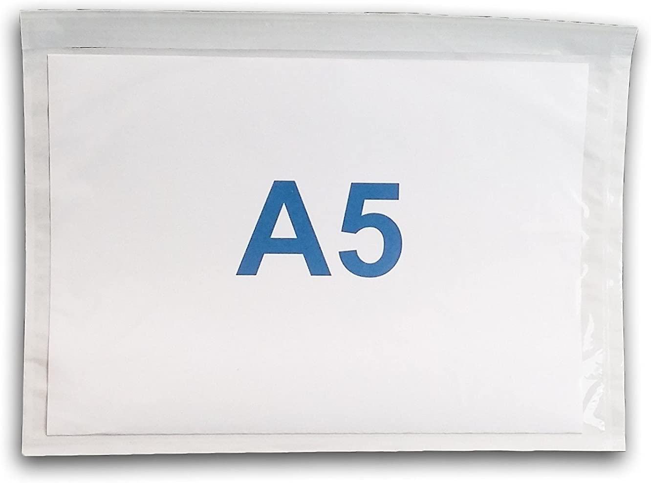 Lot de 5000 - Pochette A5 porte-documents adhésives transparente - Pochette d’Expédition autocollante pour petit colis 225 x 165 mm (A4 plié en 2) Pochette collante pour insertion des documents
