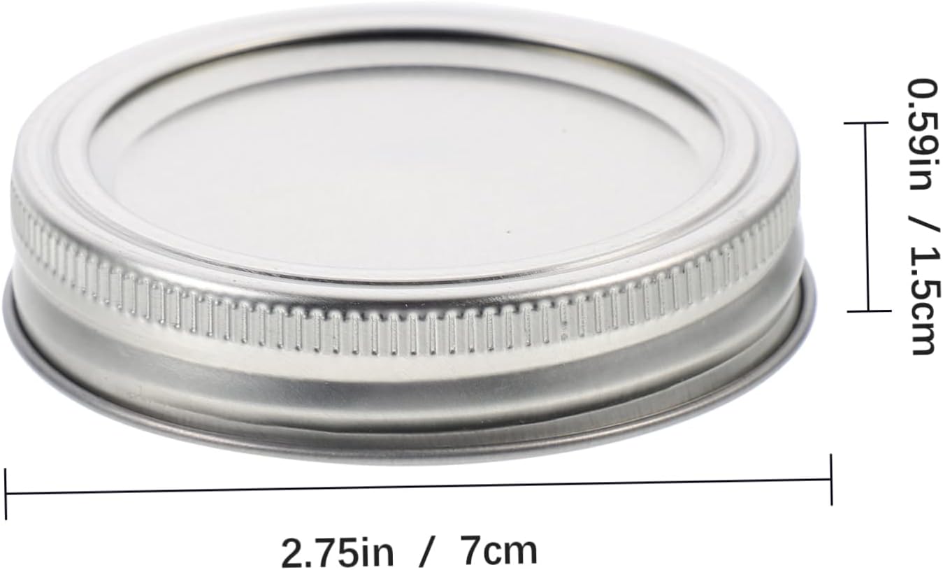 50Sets Split Type Jar Lids for Mason Jars Tinplate Covers with Leak Seal for Storing Dry Food Fruits and More Easy to Clean and Reusable