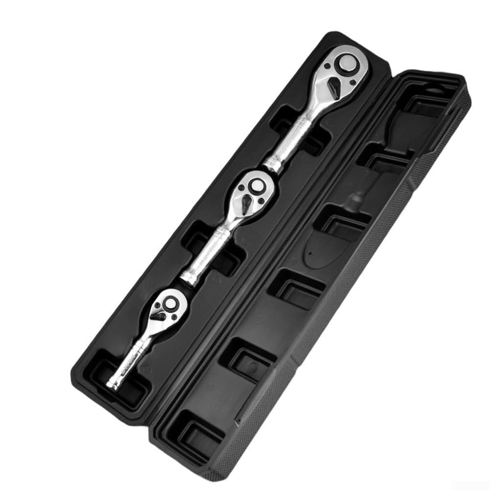 Set di Chiavi a cricchetto Mini da 72 Denti, 1/4", 3/8", 1/2", in Acciaio al Cromo vanadio, con Manico Corto, Attacco rapido per mobili, Auto, riparazioni, officine, macchinari, Attrezzature