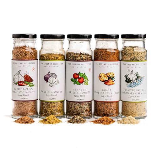 Herbs And Spices Set -5x Vegetable Seasoning Cooking Gifts, Smoked Paprika, Italian Seasoning Herbs, Garlic, Salt, Rosemary Chilli, Chives, Basil, Lemon Pepper Seasoning |All Purpose, Spice Gift Set