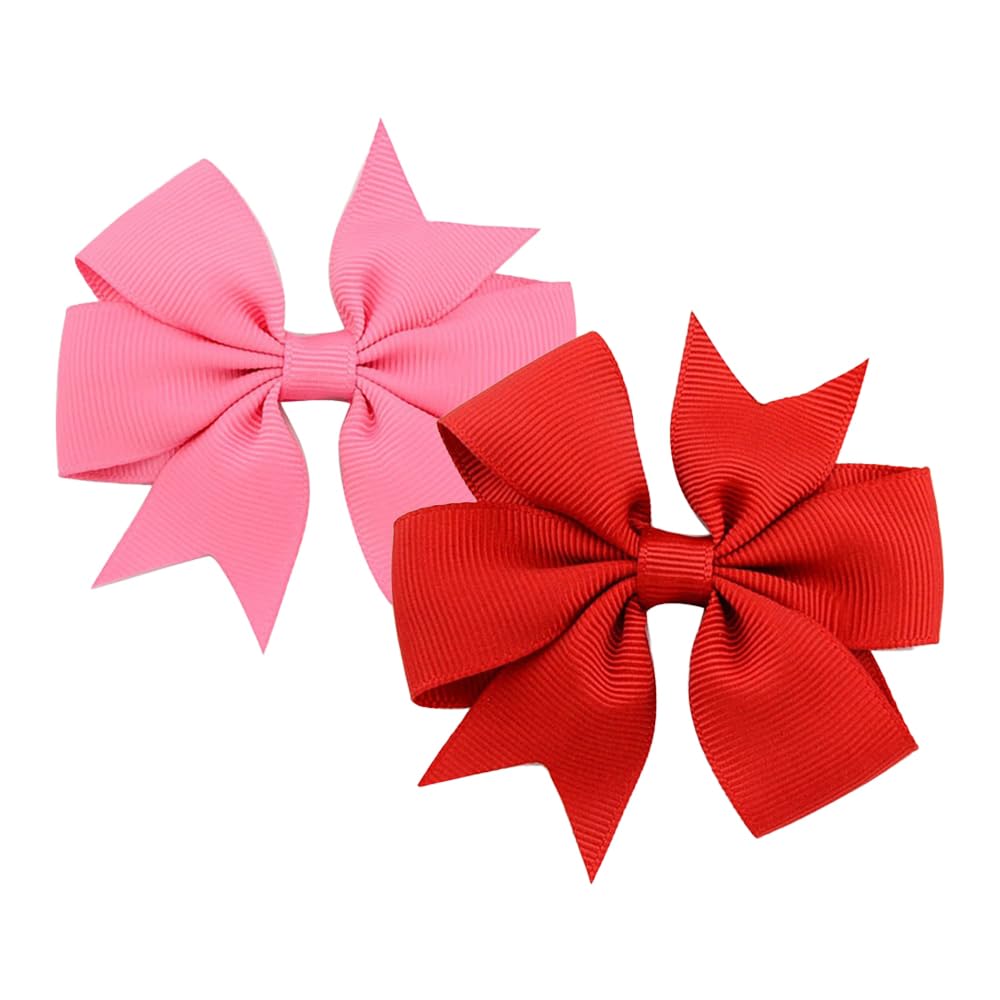 Laroal 40 Pcs Bow Bobbles for Girls 3.15 Inch Ribbon Bows Pinwheel Bows Hair Ribbons Bow Hair Band Girls Ponytail Bows for Girls(Mixed Color) - Image 2
