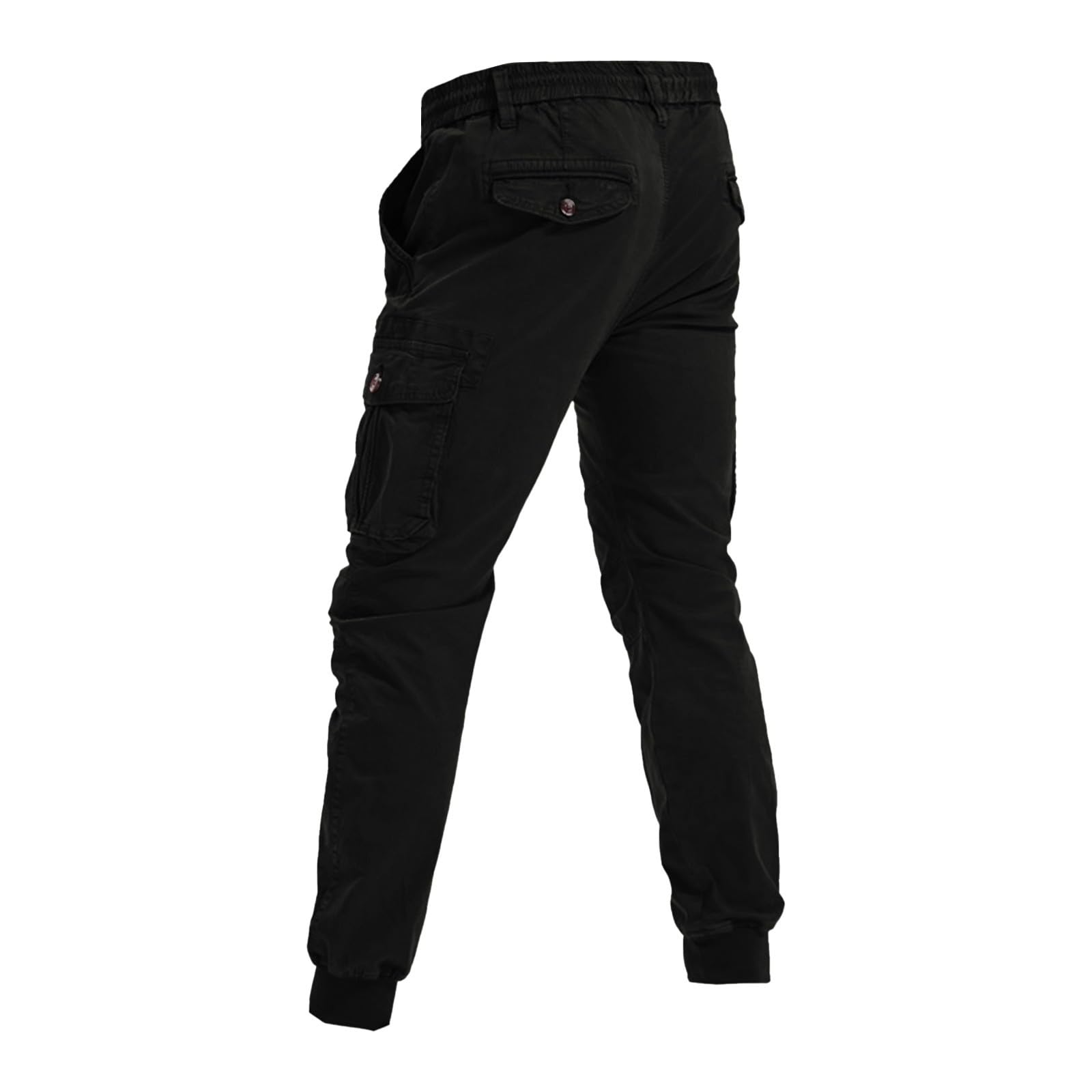 Generisch Pantalones cargo para hombre Jogger 3XL: pantalones deportivos con muchos bolsillos, pantalones de chándal con puños, pantalones de chándal con protección contra el viento, pantalones
