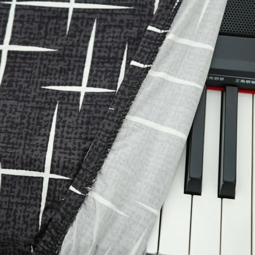 Piano Keyboard Cover for 61/88 Keys,solid Adjustable Stretchable Keyboard Cover with Elastic Band for Small Large Electric Digital Piano (white,L) by Aunite - Image 4