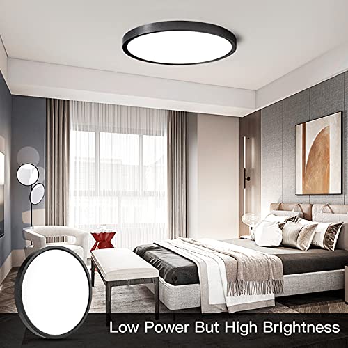 Roomratv Led Black Flush Mount Light Fixture, Easy Installition 8.9Inch Small Surface Mount Ceiling Light, Super Bright-Elt Listed #TOP3