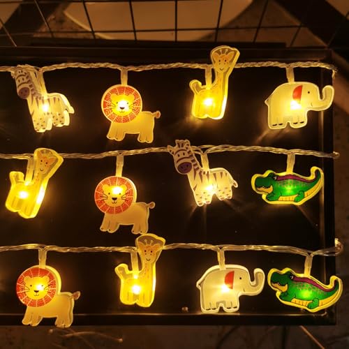 CHENBOOW Luz Nocturna,Cadena de luces de Animales 3m,Luces Decorativas,Cadena de Luces para Habitación Infantil,LED para Interiores,para Dormitorio,Cumpleaños,Interiores