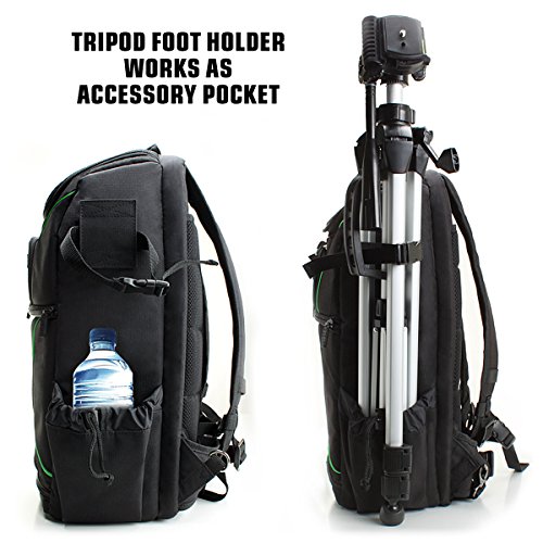 image for USA Gear DSLR Camera Backpack Case - 15.6 inch Laptop Compartment, Pad
