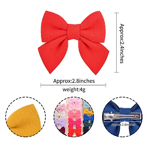 Choicbaby 40Pcs/20Colors 2.8 Inches Baby Girls Hair Bows Clips Alligator Clips Felt Woolen Hair Barrettes Hair Accessories For Toddlers Infants Kids And Little Girls thumb #2