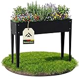 novaterra® schmales Hochbeet aus Metall - langlebiger Pflanzkasten für Balkon...