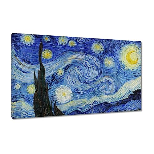 Tableau nuit étoilée Van Gogh 120x70 cm pour décoration de salon élégante